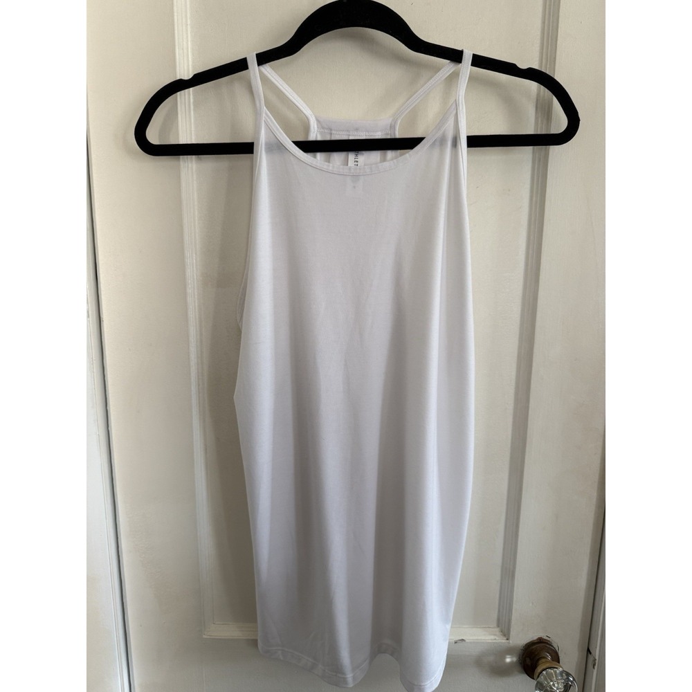 Athleta Women's White Racerback V-Neck Yoga Tank Top Spaghetti Strap Small